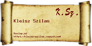 Kleisz Szilas névjegykártya